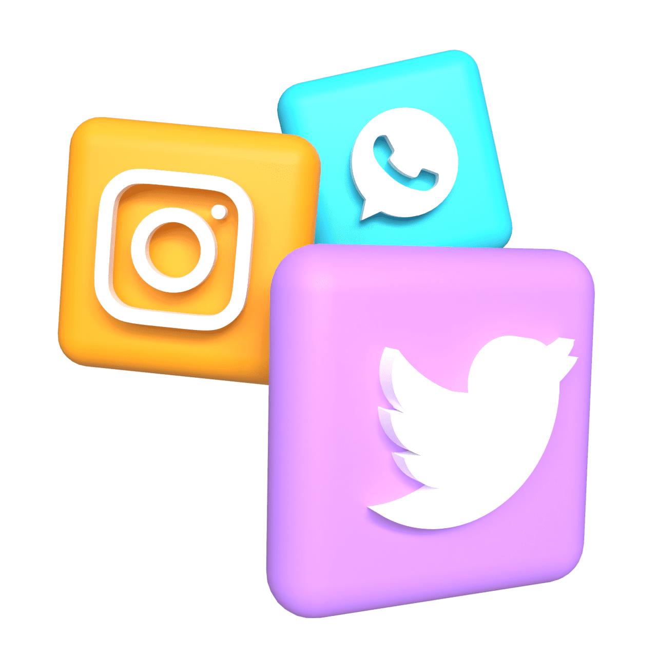 iconos en 3D de mis redes sociales